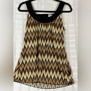 Retro GS BCX Glittery Chevron Sleeveless Tank Top size Med dressy Social event